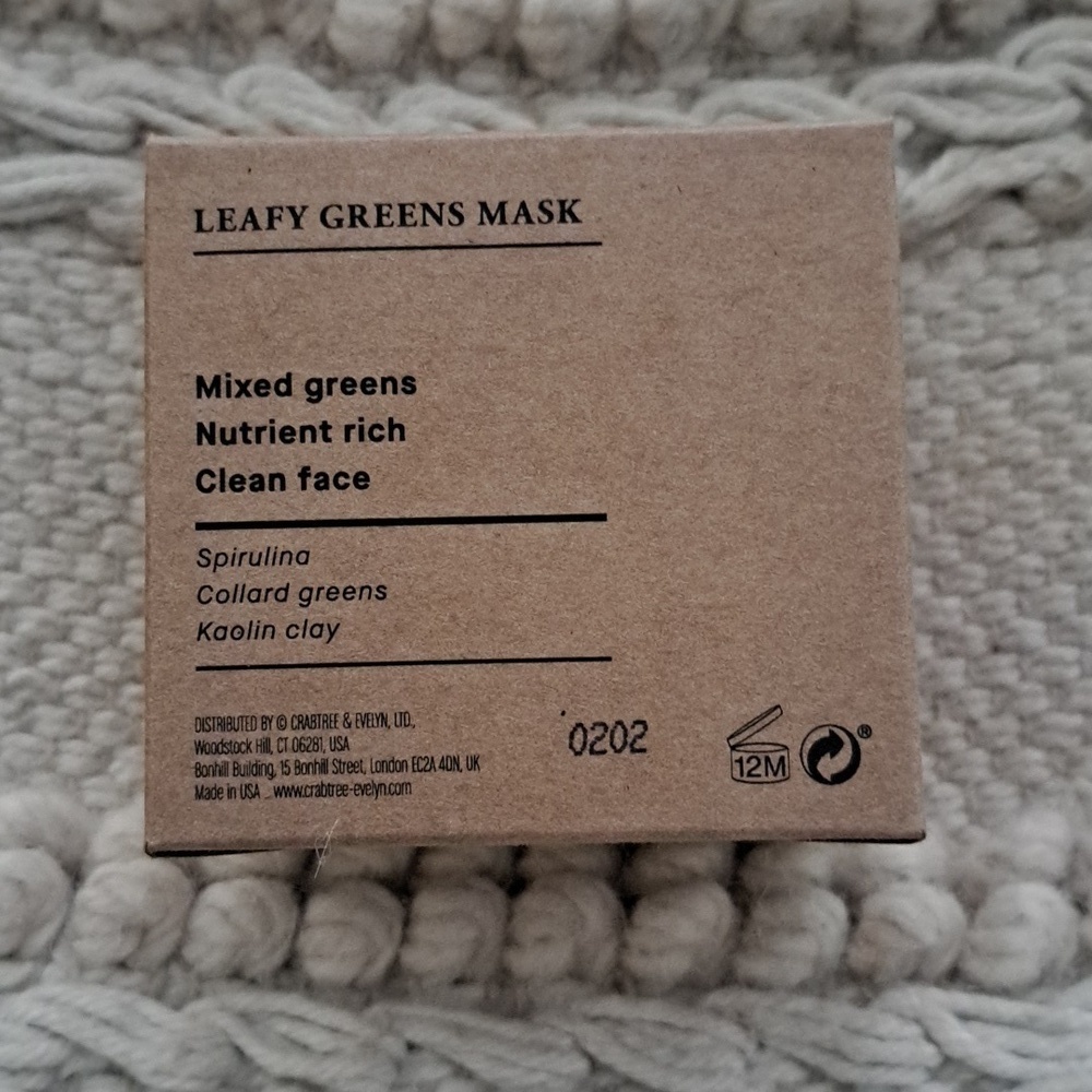 NIB & SEALED The Gardeners Crabtree & Evelyn Leafy Greens Mask - Picture 2 of 2